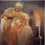 Alfons Mucha Woman With a Burning Candle Germany oil painting artist